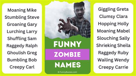 funny zombie names|funny zombie names list.